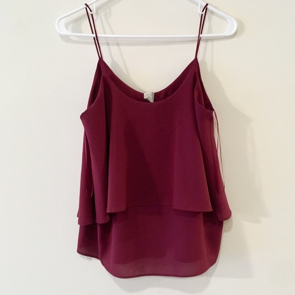 Anthropologie Tops - Anthropologie Paper Crane flowey maroon tank top